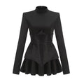 Long Sleeves Waist Sparkle Diamond Mini Dress