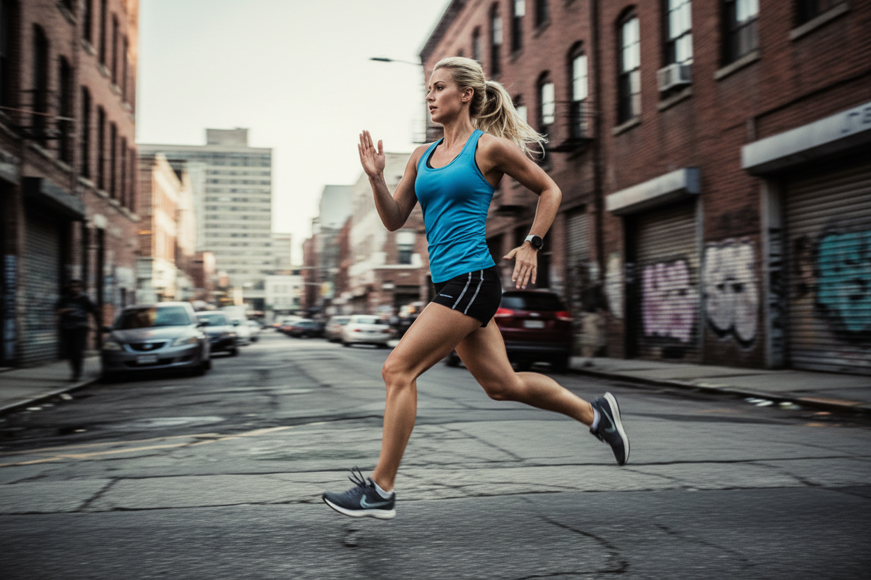 Urban Running Action Shot